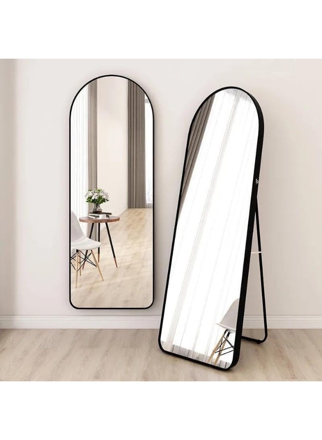 Decorhills Arched Full Length Mirror 160 x 50 cm | Modern Black Aluminum Frame | Wall Mounted & Floor Standing Mirror | Large Bedroom Dressing Mirror | Full Body Mirror for Living Room & Home Office - Image 4
