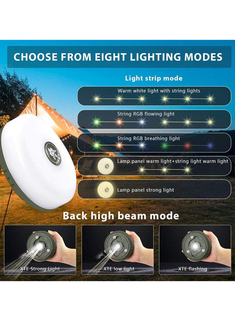 SUKILO Outdoor Retractable LED String Lights – 10m Waterproof Portable Camp Tent Light, Warm & Colorful Modes – Stowable Camping Fairy Lights for Outdoor Decor  - Image 3