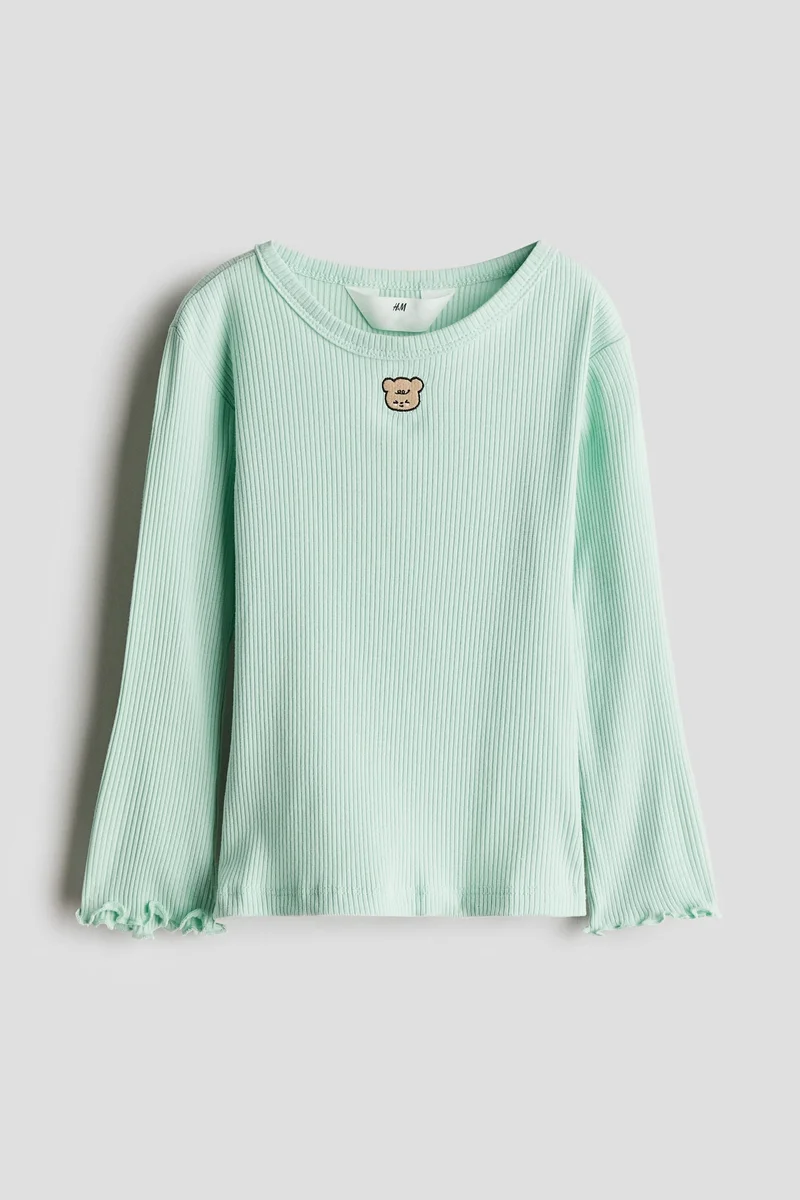H&M Embroidery-detail jersey top