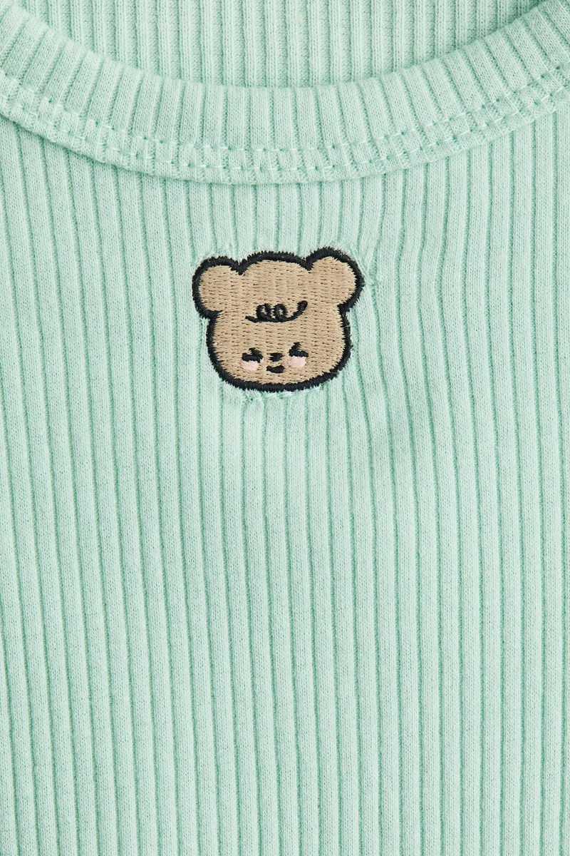 H&M Embroidery-detail jersey top
