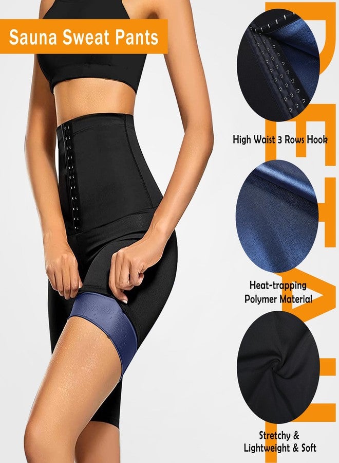 BXVX Sauna Sweat Short Pants Suits for Women High Waist Slimming Shorts Compression Thermo Workout Body Shaper Thighs, Blue, 4X-Large-5X-Large - Image 4