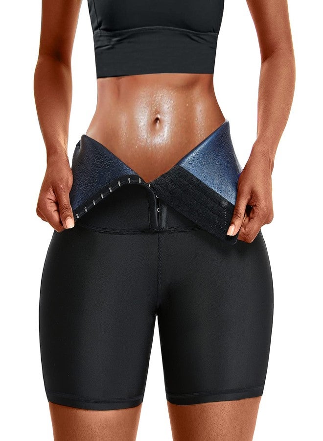 BXVX Sauna Sweat Short Pants Suits for Women High Waist Slimming Shorts Compression Thermo Workout Body Shaper Thighs, Blue, 4X-Large-5X-Large - Image 1
