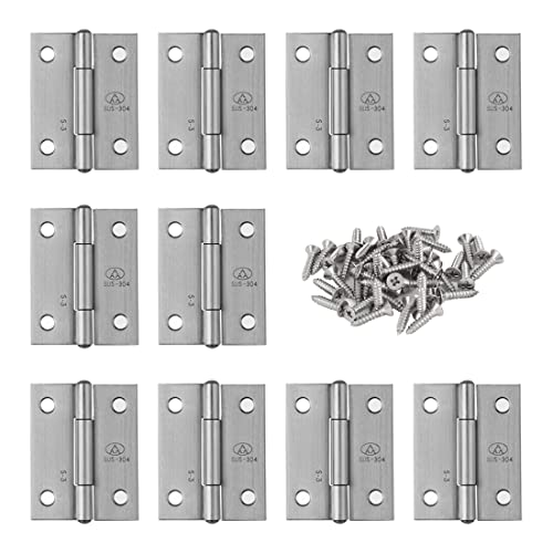 Adiyer 10pcs 304 Stainless Steel 1.5-inch Folding Butt Hinges Home Furniture Hardware Door Hinge Small Hinges for Wooden Boxes Lid Jewelry Box Crafts (38mm x 30.5mm x 1mm) - Image 1