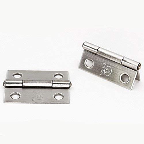 Adiyer 10pcs 304 Stainless Steel 1.5-inch Folding Butt Hinges Home Furniture Hardware Door Hinge Small Hinges for Wooden Boxes Lid Jewelry Box Crafts (38mm x 30.5mm x 1mm) - Image 3