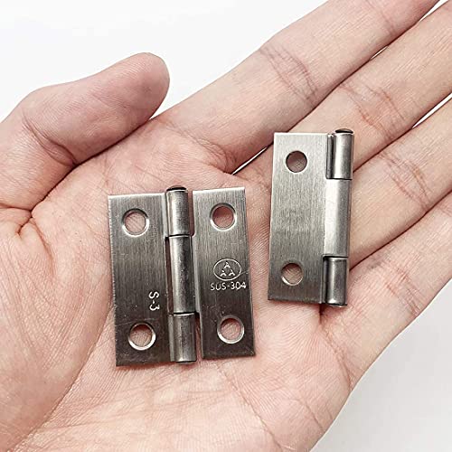 Adiyer 10pcs 304 Stainless Steel 1.5-inch Folding Butt Hinges Home Furniture Hardware Door Hinge Small Hinges for Wooden Boxes Lid Jewelry Box Crafts (38mm x 30.5mm x 1mm) - Image 4