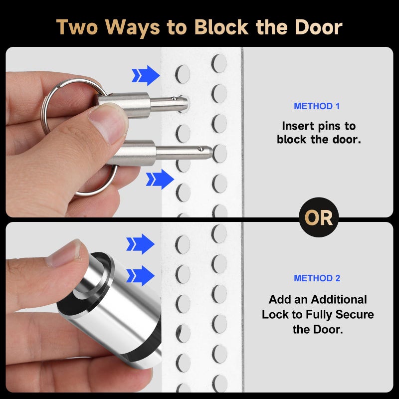 MOSECYOU Portable Keyed Door Lock for Home/Travel Security, Child Safety Protection Extra Lock, Temporary No Drill Lockout Device with Key for Apartment Bedroom Hotel Room - Image 2