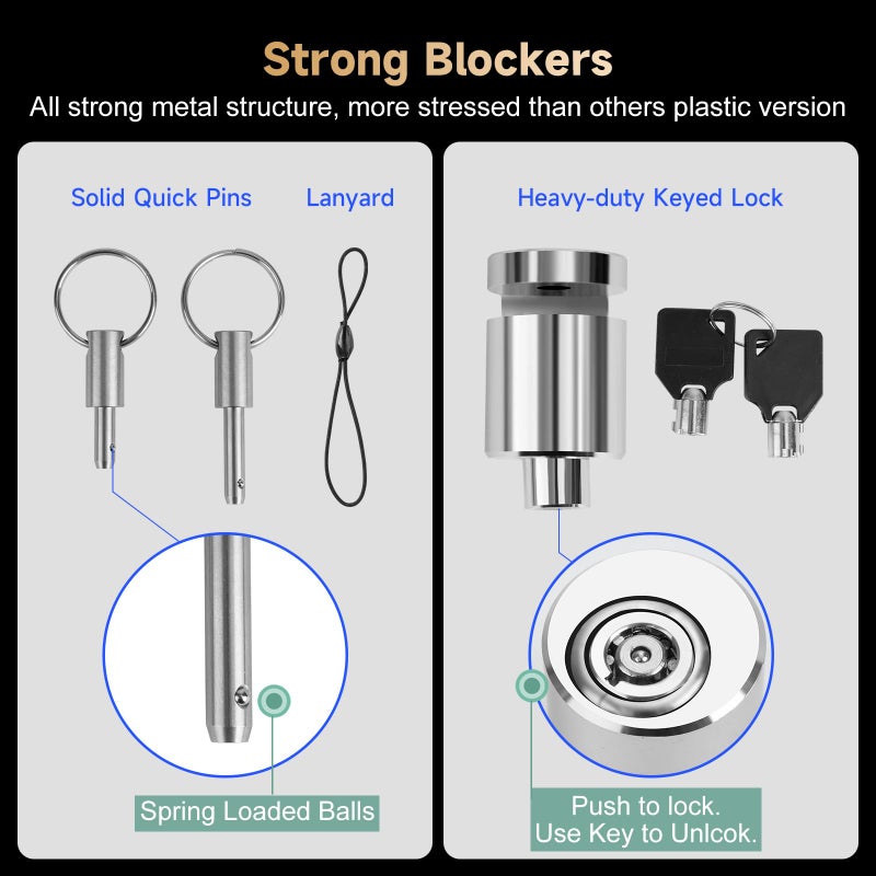 MOSECYOU Portable Keyed Door Lock for Home/Travel Security, Child Safety Protection Extra Lock, Temporary No Drill Lockout Device with Key for Apartment Bedroom Hotel Room - Image 4