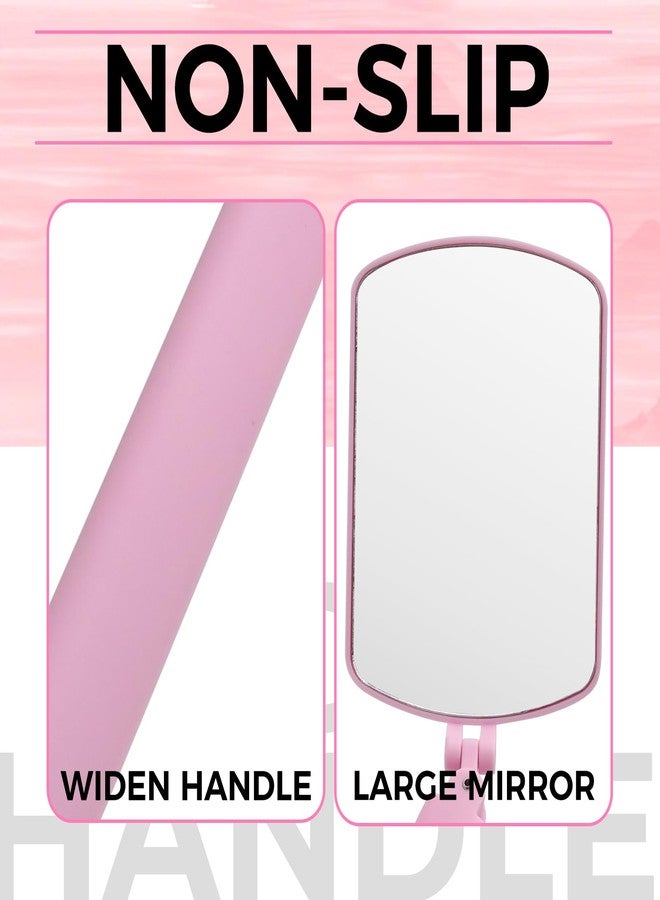 Miuffue مرآة رموش مربعة كبيرة مرنة من ميؤفي، مرآة عيون قابلة للطي بزاوية دوران 260°، محمولة لفرد الرموش، قابلة للتعديل لفحص سهل، مستلزمات وأدوات تمديد الرموش لفنيي الرموش، وردي - Image 5