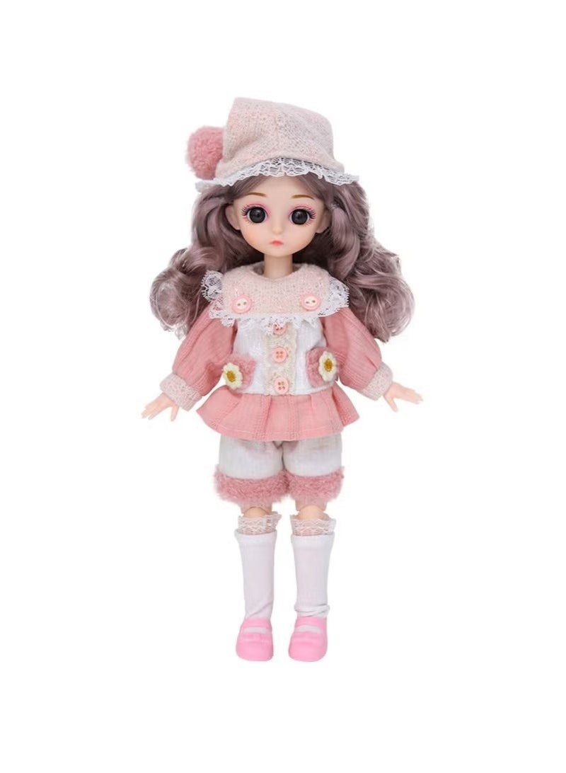 EHOME 30cm Barbie Doll Toy Girl Dress up Doll Pink - Image 1
