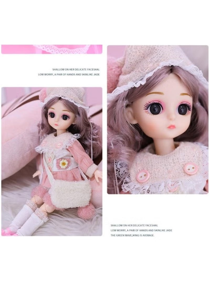 EHOME 30cm Barbie Doll Toy Girl Dress up Doll Pink - Image 3
