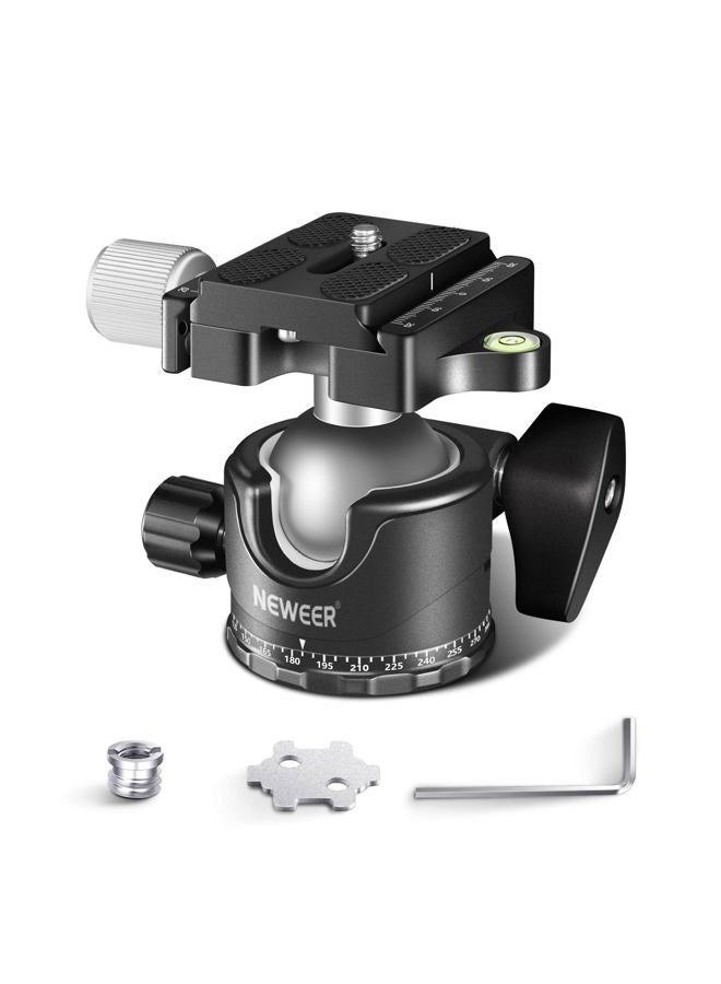 Neewer Low Profile Camera Tripod Ball Head, 36mm Metal Panorama Ball Head Compatible with Arca 1/4” Quick Release Plate for Tripod Monopod Slider DSLR Camera Camcorder, Load Capacity: 33lb/15kg -GM36 - Image 1