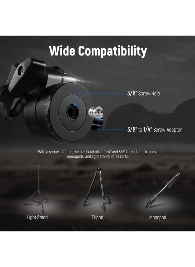Neewer Low Profile Camera Tripod Ball Head, 36mm Metal Panorama Ball Head Compatible with Arca 1/4” Quick Release Plate for Tripod Monopod Slider DSLR Camera Camcorder, Load Capacity: 33lb/15kg -GM36 - Image 5