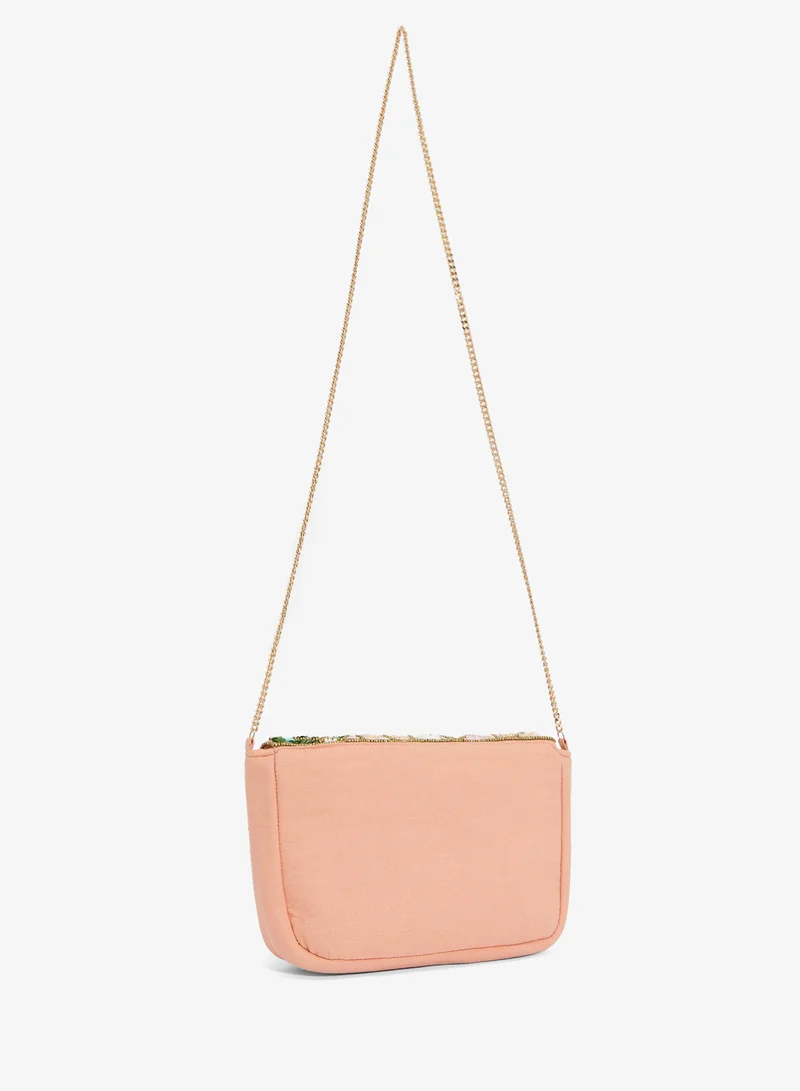 Ginger Boutique Embroidered Beaded Floral Crossbody
