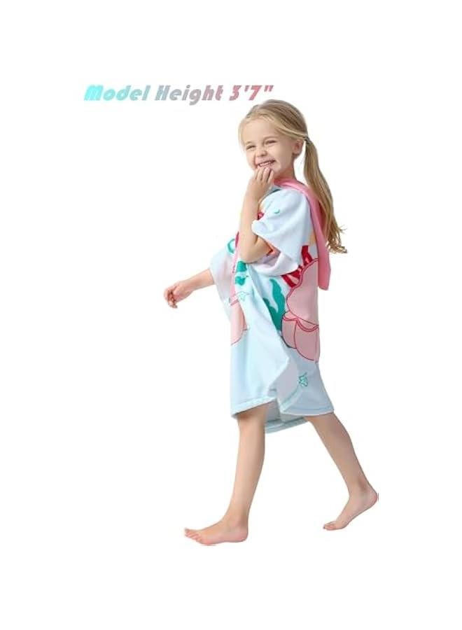 HOOKOR Kids Bath Towel for 1-6 Years Toddler, Kids Hooded Towel, Microfiber Bath Towel Super Soft Robe Poncho Bathrobe, kids Swimming Beach Holiday Water Playing Pool Bath Coverups (3D Mermaid) - Image 2