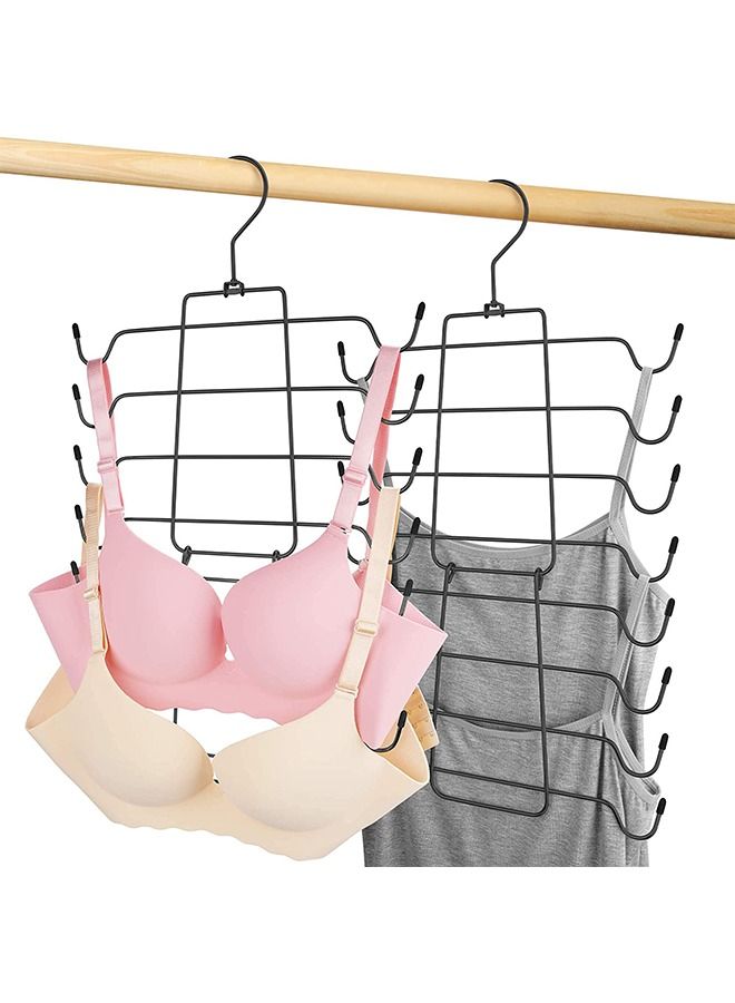 CityRiya-Long Clothes Hangers Tank Tops Hangers Bra Hanger Folding Scarf Bra Holder for Closet Organizer Pants Rack Leggings Hanger Closet Organization for Tops Bras Camisoles Scarves or Belts 2 Packs  - Image 1