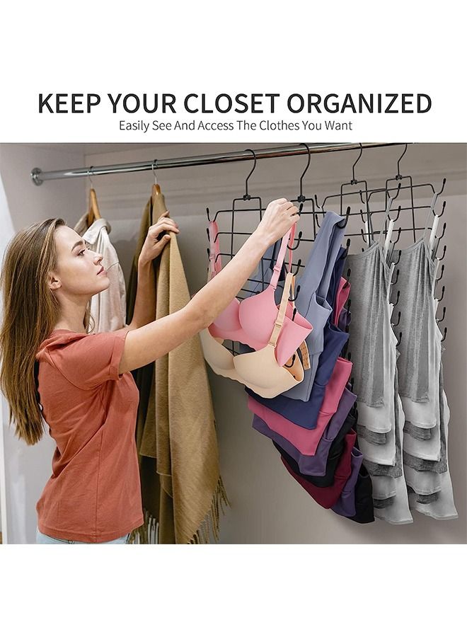 CityRiya-Long Clothes Hangers Tank Tops Hangers Bra Hanger Folding Scarf Bra Holder for Closet Organizer Pants Rack Leggings Hanger Closet Organization for Tops Bras Camisoles Scarves or Belts 2 Packs  - Image 2