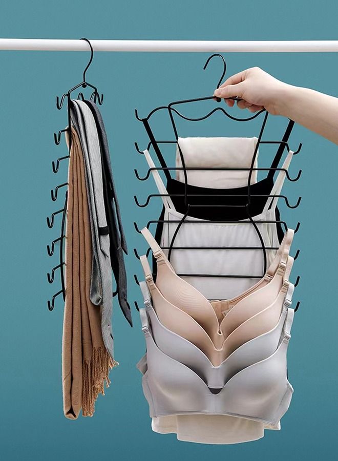 CityRiya-Long Clothes Hangers Tank Tops Hangers Bra Hanger Folding Scarf Bra Holder for Closet Organizer Pants Rack Leggings Hanger Closet Organization for Tops Bras Camisoles Scarves or Belts 2 Packs  - Image 3