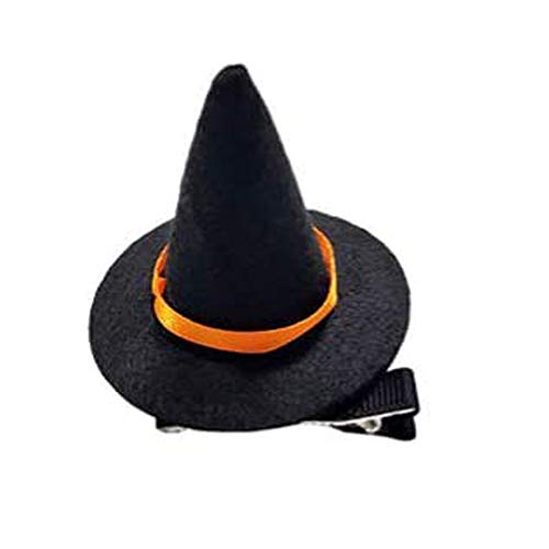 BinaryABC Mini Witch Hat Hair Clip - Halloween Party Decoration, Black - Image 1