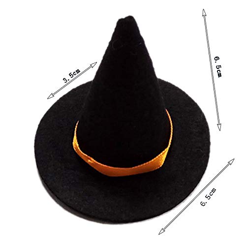 BinaryABC Mini Witch Hat Hair Clip - Halloween Party Decoration, Black - Image 3