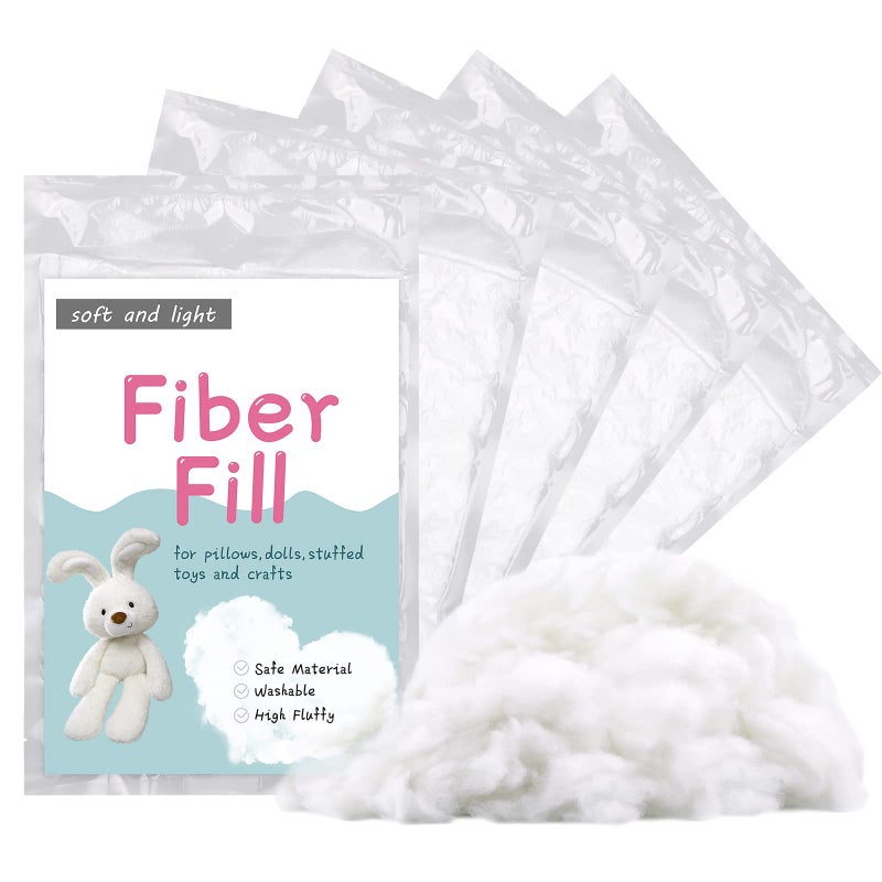 LOKUNN 247oz Polyester Fiber Fill Stuffing Pillow Filling Stuffing Cushion Filling Batting High Resilience Fill Fiber Stuffing for Stuffed AnimalsDIY Crafts White