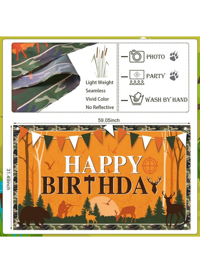 Breling Hunting Birthday Party Supplies Gone Hunting Photography Backdrops Hunting Birthday Party Decoration Camo Birthday Party Supplies Hunting Backdrop Decor For Birthday Camo Camping Hunting Themed Party - Image 2