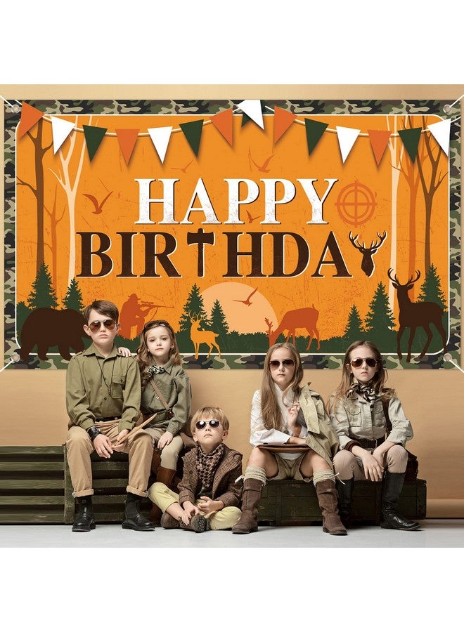Breling Hunting Birthday Party Supplies Gone Hunting Photography Backdrops Hunting Birthday Party Decoration Camo Birthday Party Supplies Hunting Backdrop Decor For Birthday Camo Camping Hunting Themed Party - Image 4