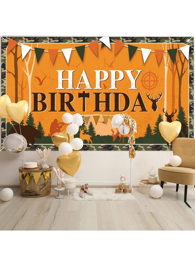 Breling Hunting Birthday Party Supplies Gone Hunting Photography Backdrops Hunting Birthday Party Decoration Camo Birthday Party Supplies Hunting Backdrop Decor For Birthday Camo Camping Hunting Themed Party - Image 5