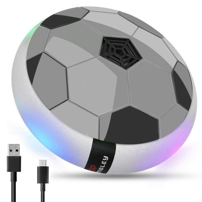 Wembley C-Type USB Rechargeable Battery Powered Hover Football Indoor Electric Floating Hover Ball Soccer | Smart Air Football | Fun Game for Kids Toys for Boys and Girls - Grey - Image 1