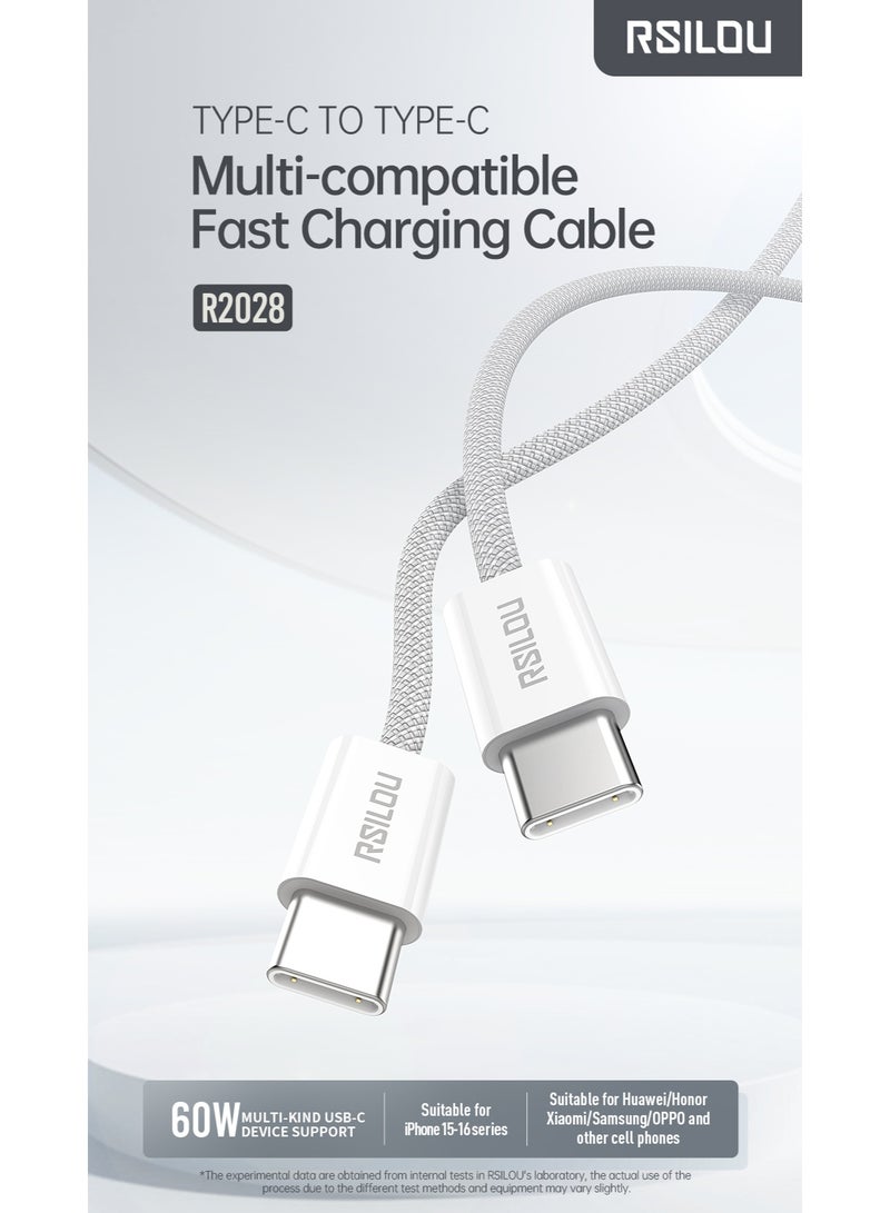 rsilou Type-C to Type-C Fast Charging Data Cable (100cm) - Image 2