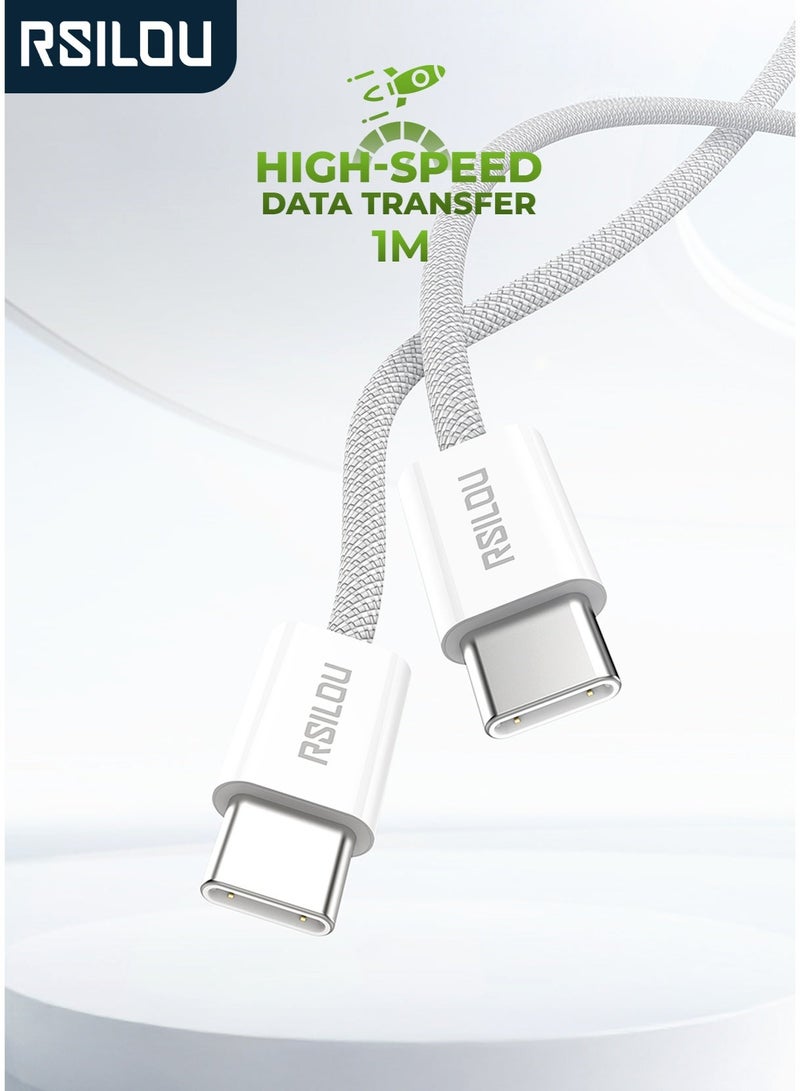 RSILOU- R2028 Type-C to Type-C Fast Charging & Data Cable (100cm) | Durable | Tangle-Free Design | High-Speed Data Transfer - Image 1