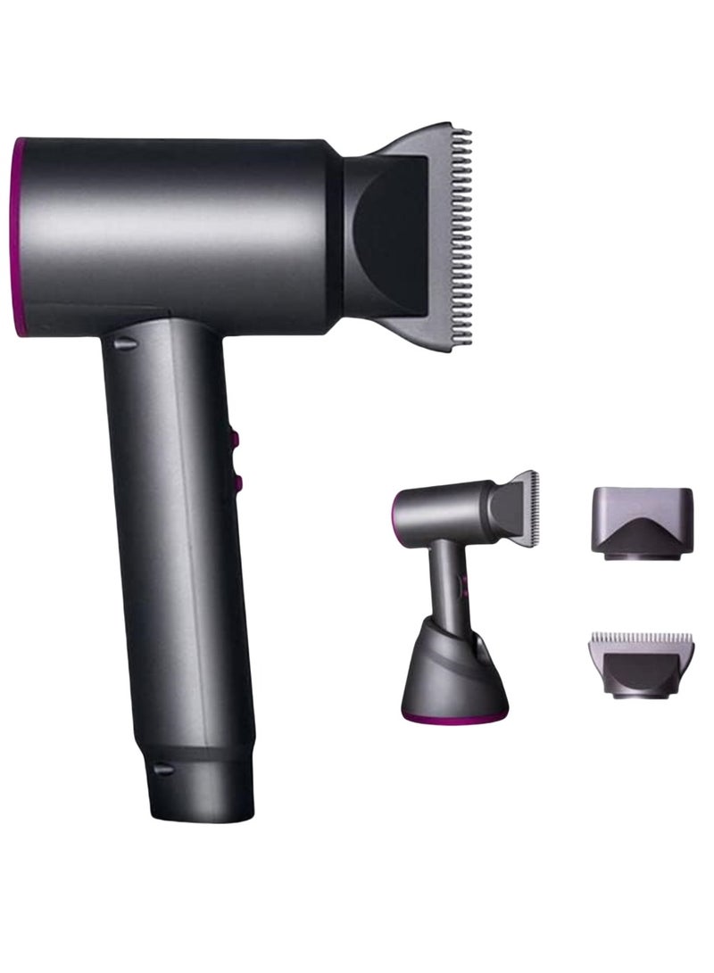 مجفف شعر لاسلكي محمول للأدوات المنزلية والسفر وصالون التصفيف، يحتوي على وظيفة الهواء الساخن والبارد، مع فوهة تجميع وفوهة توزيع - Image 1