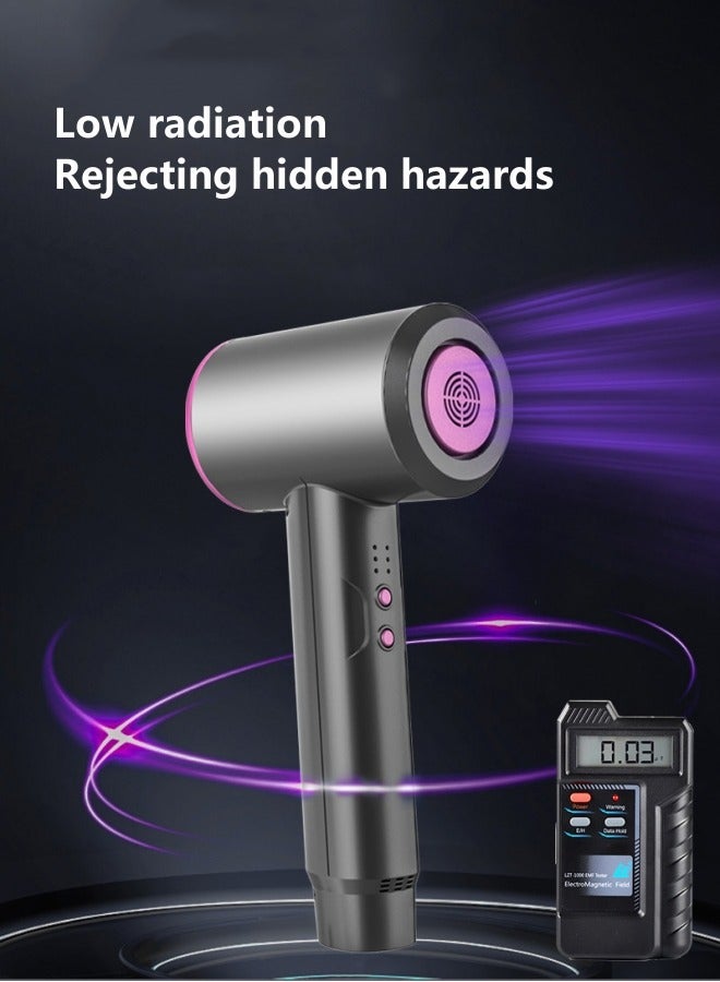 مجفف شعر لاسلكي محمول للأدوات المنزلية والسفر وصالون التصفيف، يحتوي على وظيفة الهواء الساخن والبارد، مع فوهة تجميع وفوهة توزيع - Image 5