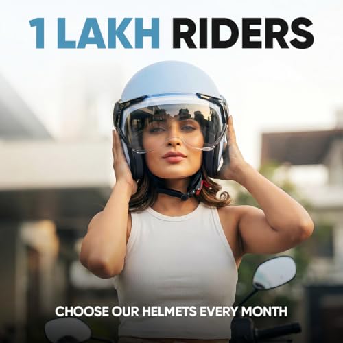 TVS MissFit Women's Open Face Helmet | Lightweight Shell | Pastel Colors Designed Exclusively for Women | Extreme Comfort Fit for Girls | Clear Visor | DOT & ISI Certified (Sky/S) - Image 5
