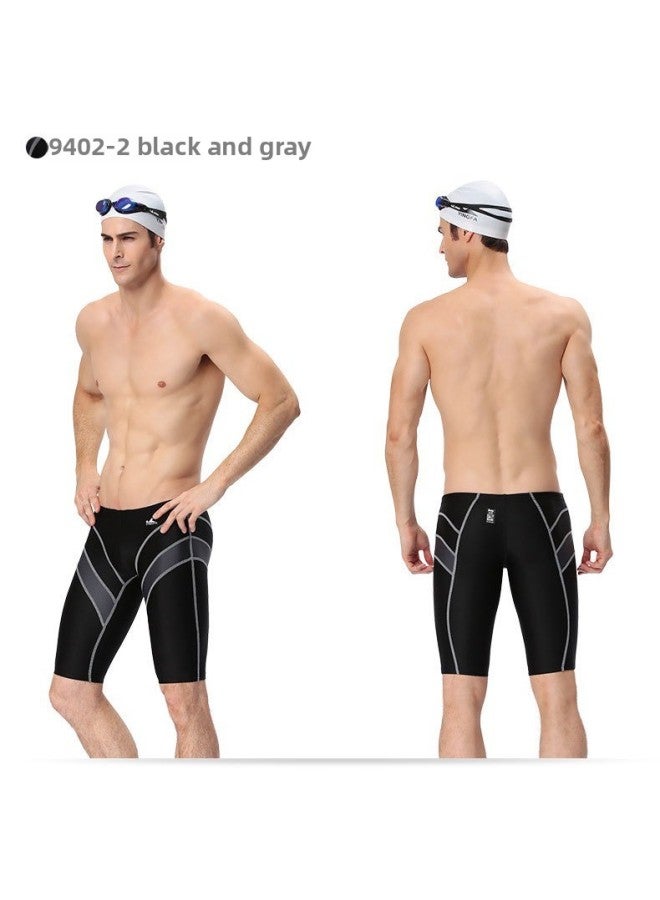 Loquat Yingfa Waterproof Chlorine-resistant Quick-drying Competition Racing Professional Training Five-point Knee-length Swimming Trunks 9402 Swimming Union Certification-Color:9402-3- - Image 3