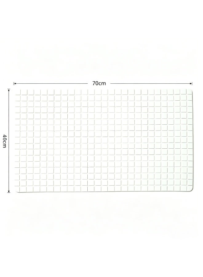 FEELSO Non-Slip Bath Tub Shower Mat with Suction Cups and Drain Holes 40*70cm White - Image 4