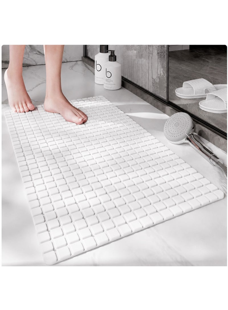 FEELSO Non-Slip Bath Tub Shower Mat with Suction Cups and Drain Holes 40*70cm White - Image 1