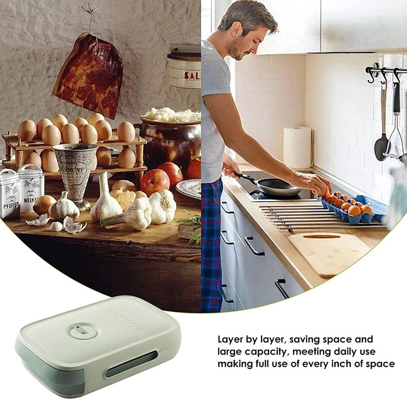 TGOPIT صندوق تخزين البيض tgopit مع غطاء نوع الدرج الجديد لصندوق تخزين البيض للثلاجة صندوق الحفاظ على الطازج حاوية تخزين الطعام المنزلية صندوق تخزين البيض في الثلاجة صواني البيض الأخضر - Image 5