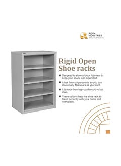 RIGID Steel Shoe rack without Door Grey 90x60x40cm  - Image 2