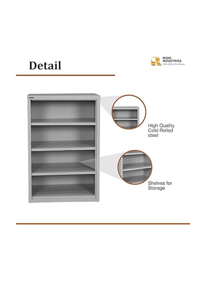 RIGID Metal Shoe Rack 4 Tier Steel Display Cabinet with Modern Shelf Design Free Standing Entryway Shoes Organizer Tower for Home, Office, Living Room (Grey, 60x40x90 cm), Pre-Assembled - Image 3