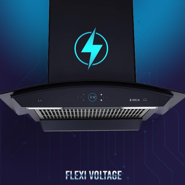 Elica Elica iSMART 5 STAR Performance 60 cm Filterless Heat Autoclean Kitchen Chimney with Inverter Technology Remote Control and 15 Years Warranty iSMART GLACE FL HAC 60 LTW NERO  - Image 3