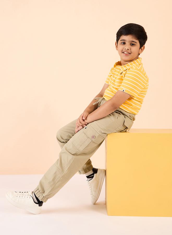 Stylo Bug Boys Yellow Striped Polo T-Shirt - Image 5