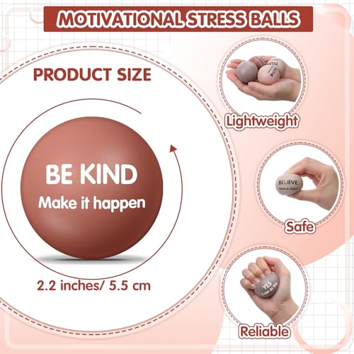 Liliful 48 Pcs Motivational Stress Balls Bulk Inspirational Squeeze Balls for Adults Anxiety Relief Fidget Toys Office Employee Gifts Classroom Rewards 22 Inch Nude - Image 5