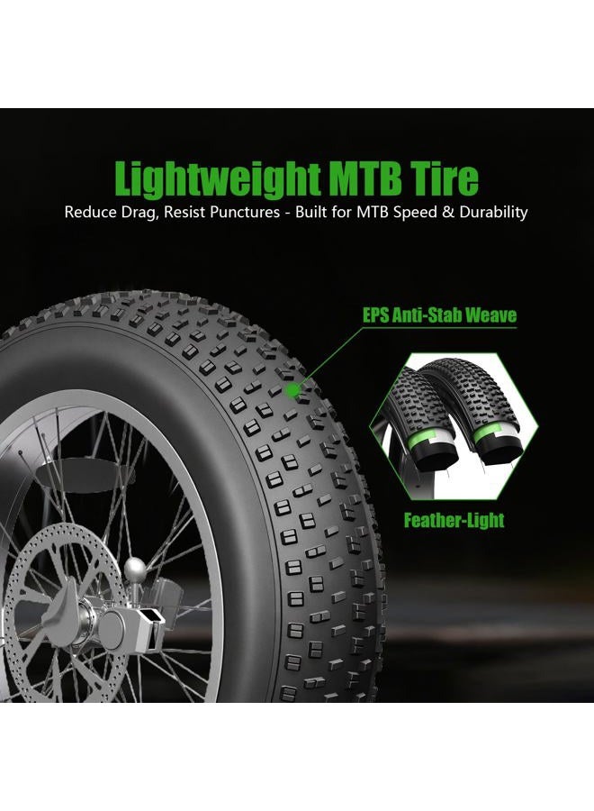 kulifoo Fat Tire Electric Bike Tires 20x4.0 2-Pack All Terrain Puncture Proof Ebike Tires with Deep Tread, Wear-Resistant for Snow/Sand/Beach/Off-Road - 20 inch Compatible with Fat Tire Bikes - Image 3