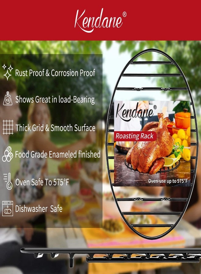 Kendane Roasting Rack with Integrated Feet, Cooling Drying Rack Kitchen Rack With Enameled Coating, PTFE Free, Great for Cooking, Roasting, Drying, Grilling, 12inch*8.5inch by KENDANE - Image 3