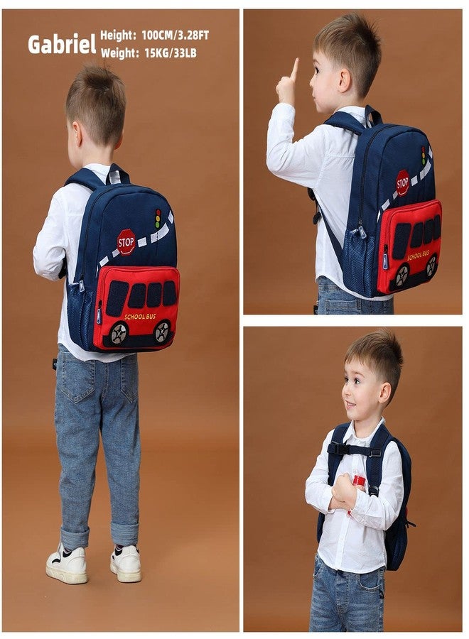 willikiva حقيبة ظهر للأطفال الصغار من ويليكيفا بتصميم سيارة ديناصور، مناسبة للأولاد والبنات، مقاومة للماء، حقيبة ما قبل المدرسة (حافلة مدرسية خضراء) - Image 2