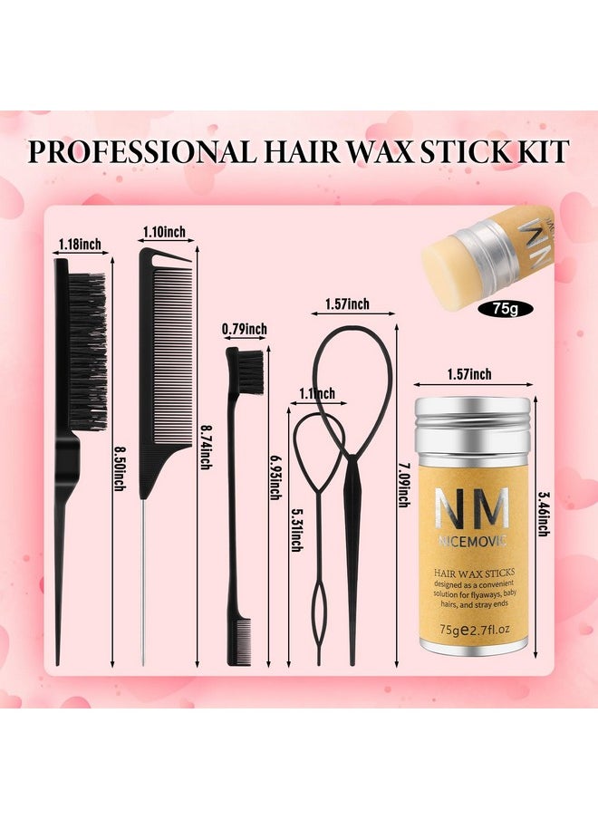 NICEMOVIC Hair Wax Stick Set for Flyaways Hair Accessories for Women Girl Teen Girls Trendy Stuff, Hair Styling Tools Slick Stick Baby Hair Gel, Christmas/Birthday Gifts Stocking Stuffers for Women Kids (Black)  - Image 2