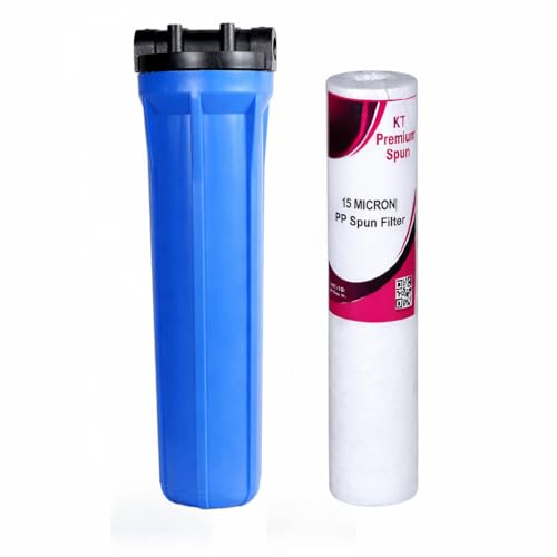 IONIX 20 Inch slim housing,Pre filter 20 inches forr Commercial and Domestic Water Purifier, For usage upto 300 liters per day (0.5 Inch Inlet Outlet, Sediment Filter) - Image 1