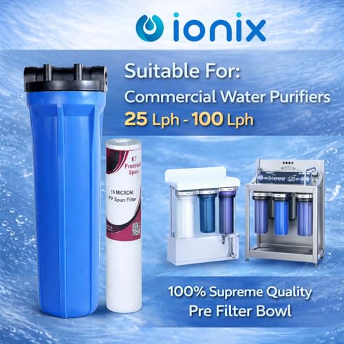 IONIX 20 Inch slim housing,Pre filter 20 inches forr Commercial and Domestic Water Purifier, For usage upto 300 liters per day (0.5 Inch Inlet Outlet, Sediment Filter) - Image 3