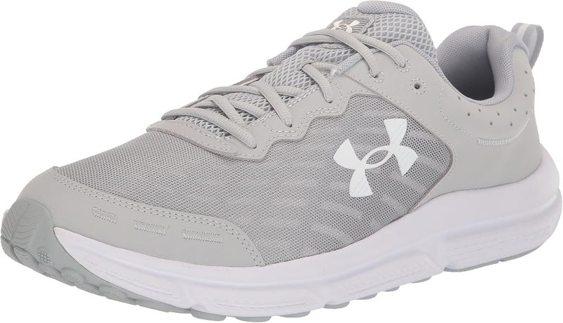 UNDER ARMOUR حذاء الجري للرجال من أندر أرمور Charged Assert 10 - رمادي مود/أبيض، مقاس 8.5 عريض - Image 1