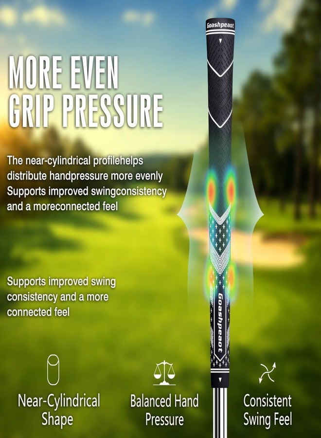 Goashpeaot Premium All-Weather Golf Grips13-Pack with Putter Grip and Regripping Kit, Advanced Texture for Maximum Performance Control & Comfor Golf Club Grips (Grey, Midsize) - Image 4